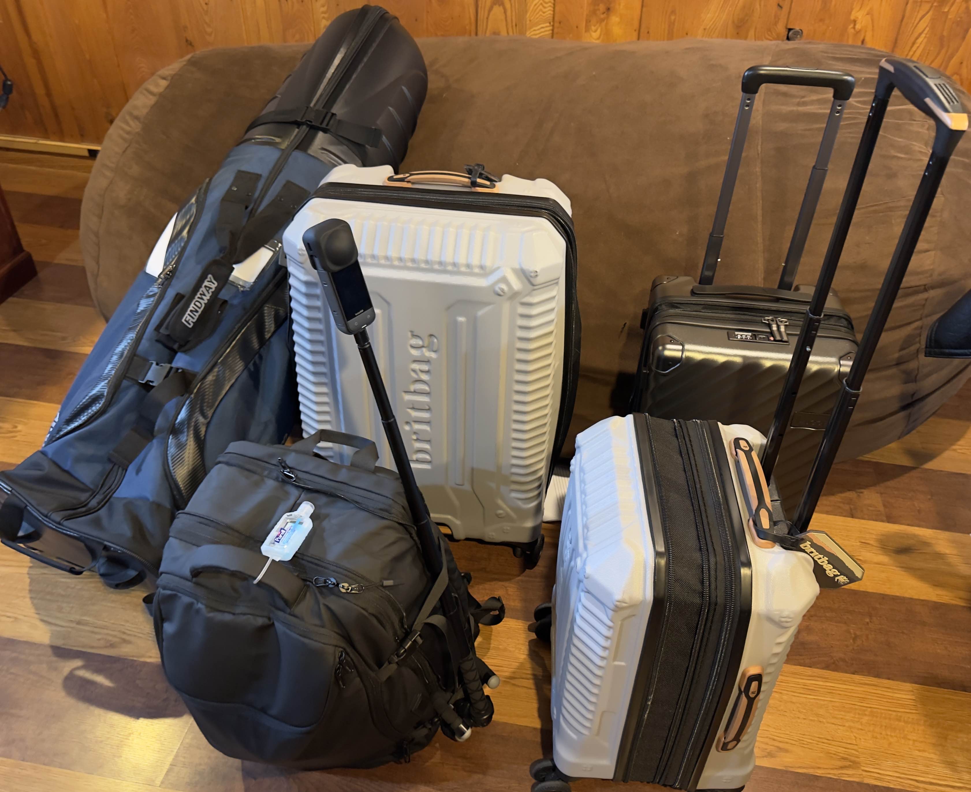 Bags packed and ready for departure to the Virgin Islands